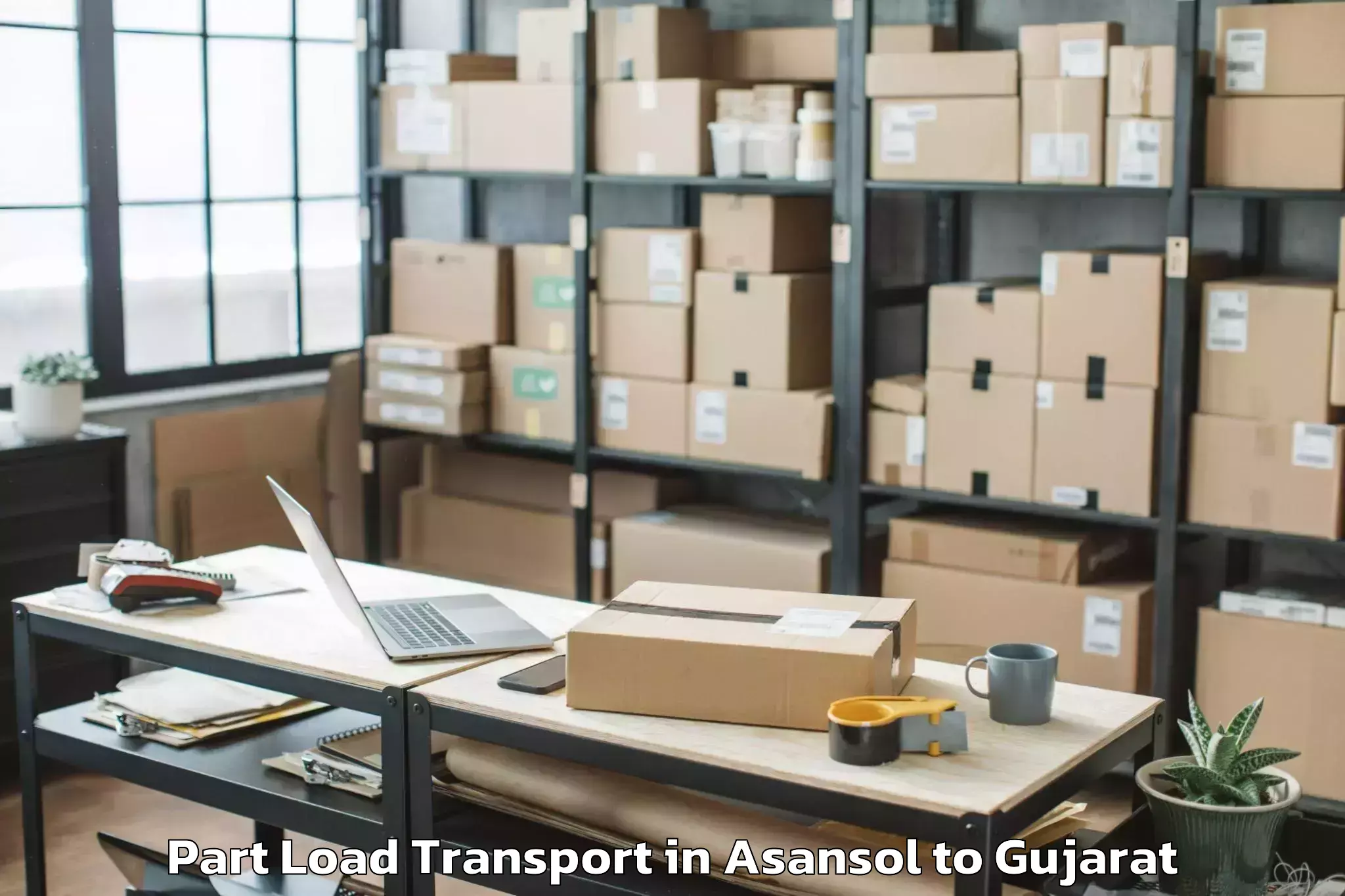 Book Your Asansol to Khambha Part Load Transport Today